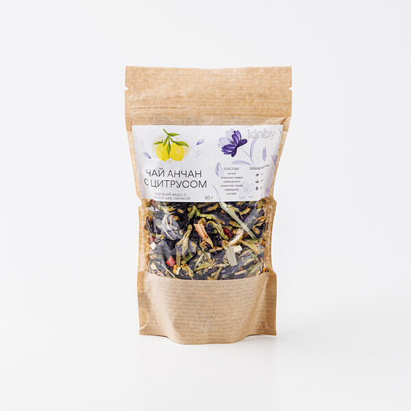 Чай синий Kinby Анчан с цитрусом, 50г