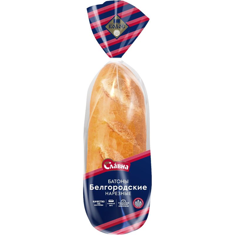 

Батон Славна Белгородский новый в нарезке, 300 г