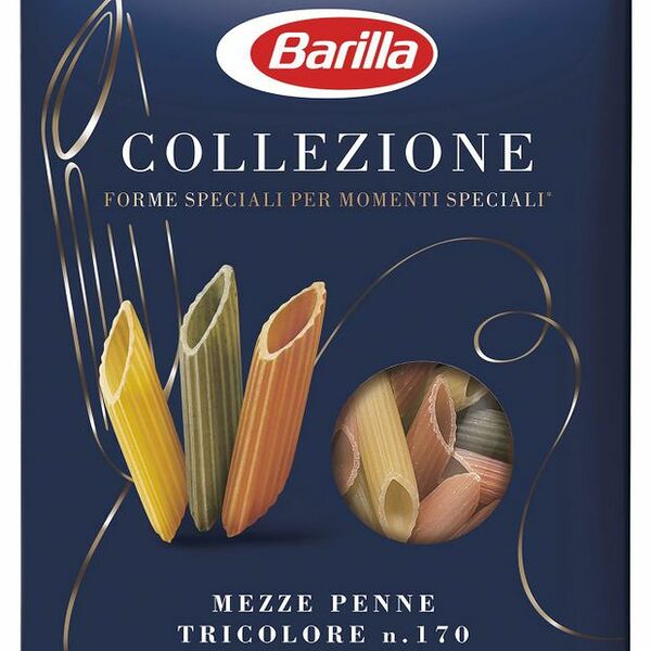 Макароны Barilla Collezione Mezze Penne Tricolore перья с томатами и шпинатом 500г