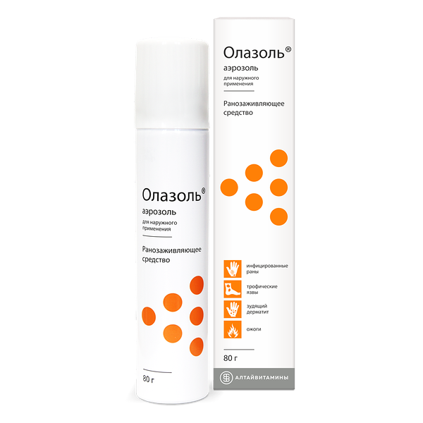 Олазоль аэрозоль 27 мг/г + 4.5 мг/г + 90 мг/г + 27 мг/г 80 г 