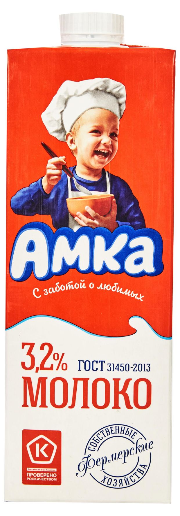 

Молоко питьевое ультрапастеризованное Амка 3,2%, 975 мл