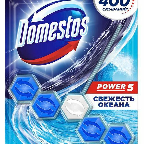 Блок для очищения унитаза Domestos Power 5 Свежесть океана Антиналет