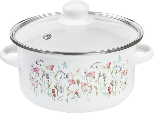 

Кастрюля HOMECLUB Enamel, деколь, в ассортименте дизайн, 1.9л
