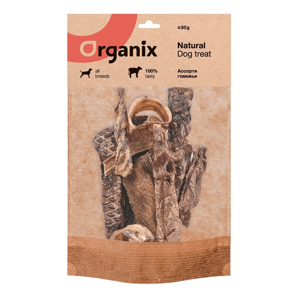 Лакомство Organix Ассорти говяжье для собак 50 г