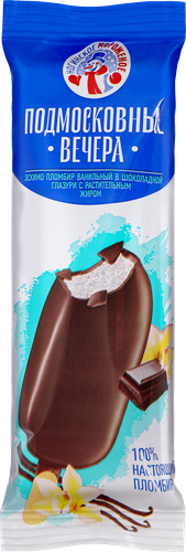 

Мороженое Пломбир Подмосковные вечера ванильный в шоколадной глазури 12% 80 г