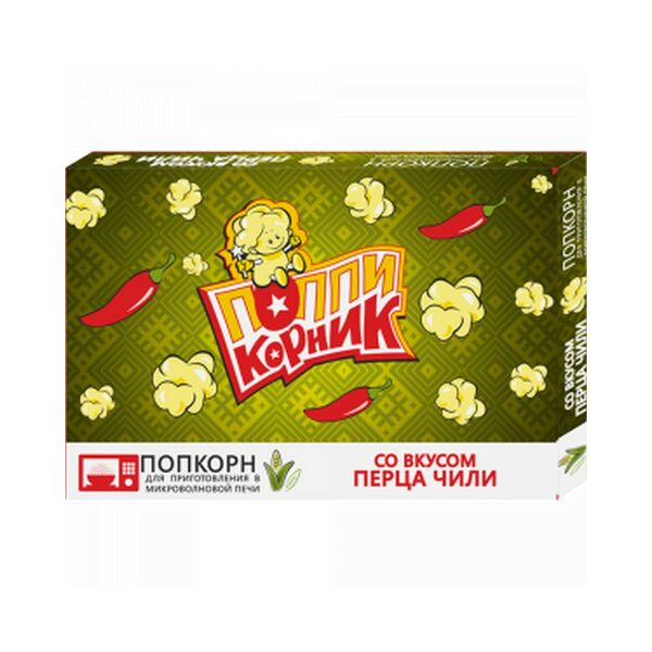 Попкорн для СВЧ ПОППИКОРНИК Со вкусом ПЕРЦА ЧИЛИ 90г