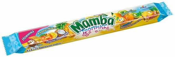 Конфеты жевательные Mamba Тропикс Ассорти вкусов, 79.5 г