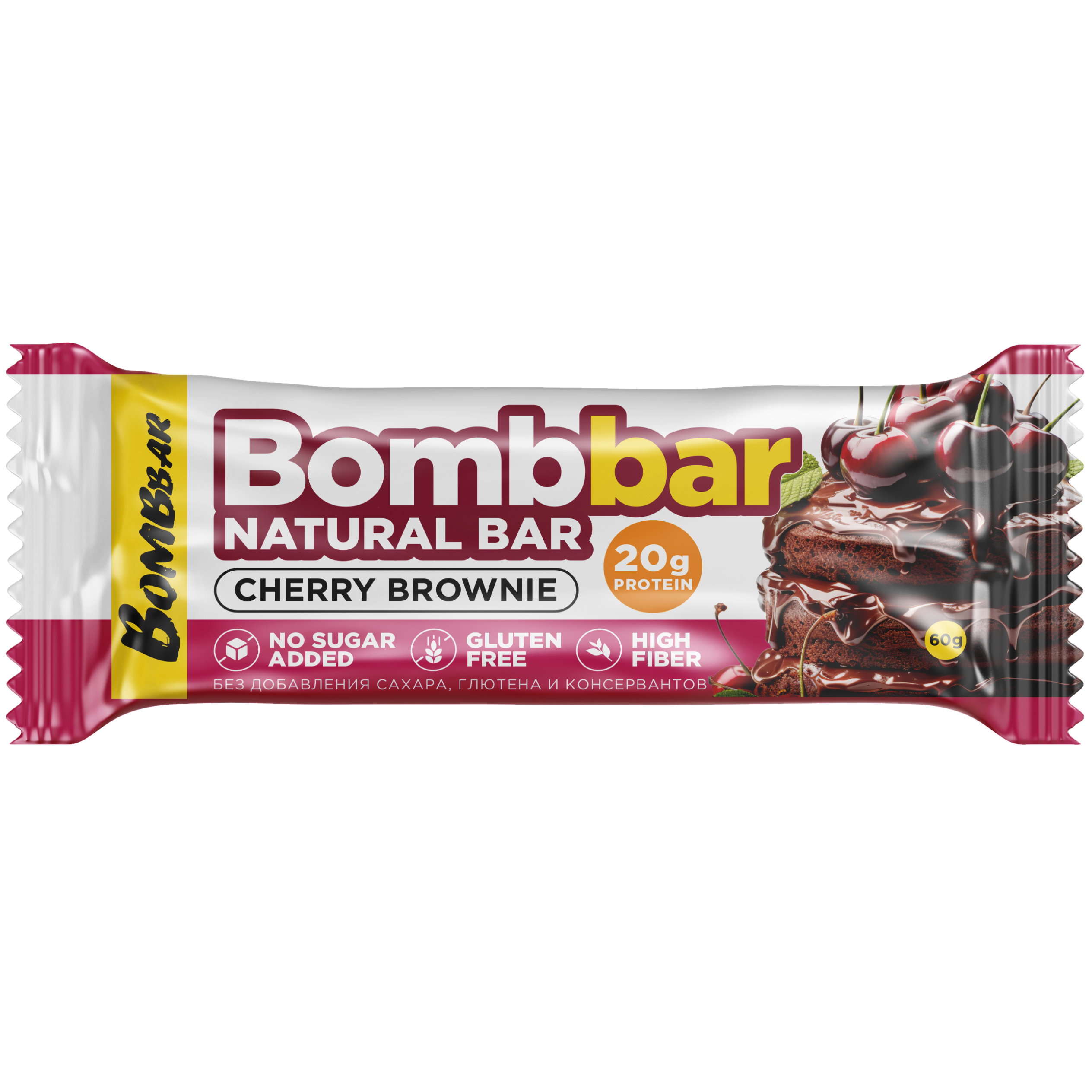 

Протеиновый батончик BombBar Natural Bar Вишневый брауни 60 г