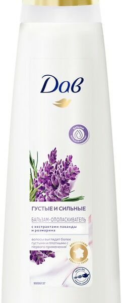 Бальзам-ополаскиватель для волос Дав Густые и сильные с лавандой и розмарином 350мл