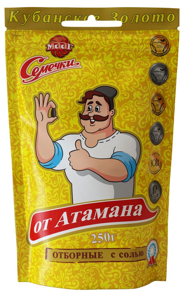 

Семечки подсолнечные От Атамана отборные жареные с солью 250 г