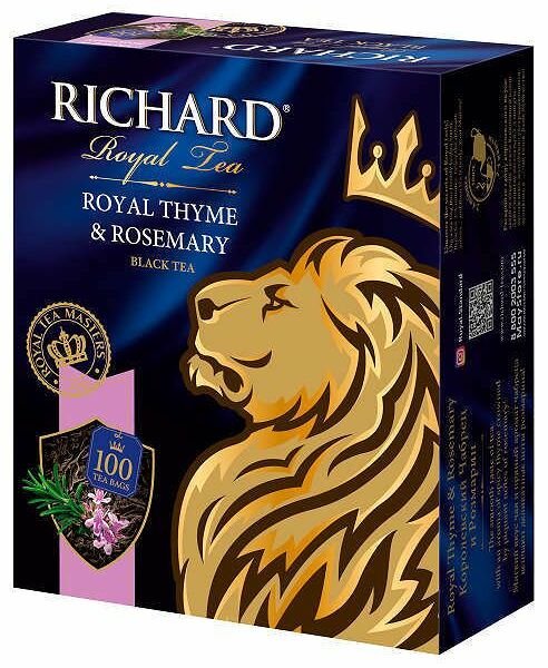 Чай черный Richard Royal Thyme & Rosemary ароматизированный в пакетиках 100 шт, 200г