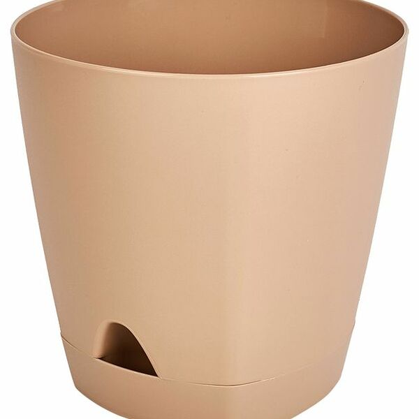 Горшок для цветов с прикорневым поливом InGreen Amsterdam, 17х16.5 см, 2.5 л,цвет молочный шоколад