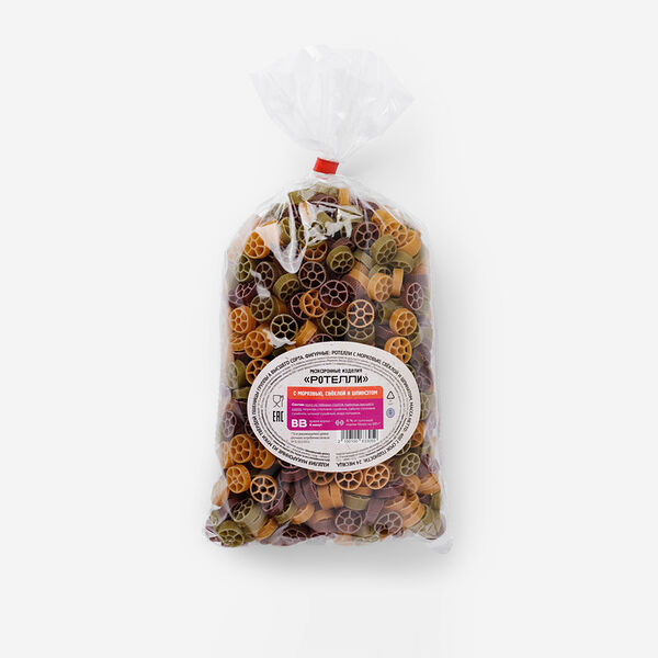 Макаронные изделия Ротелли с морковью, свеклой и шпинатом