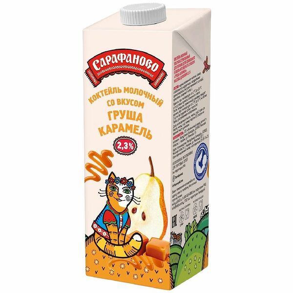 Коктейль молочный Сарафаново Груша, карамель 2.3% БЗМЖ 970 г