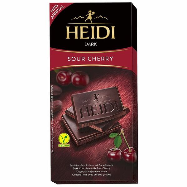 Тёмный шоколад Heidi Dark с кусочками кислой вишни 80 г
