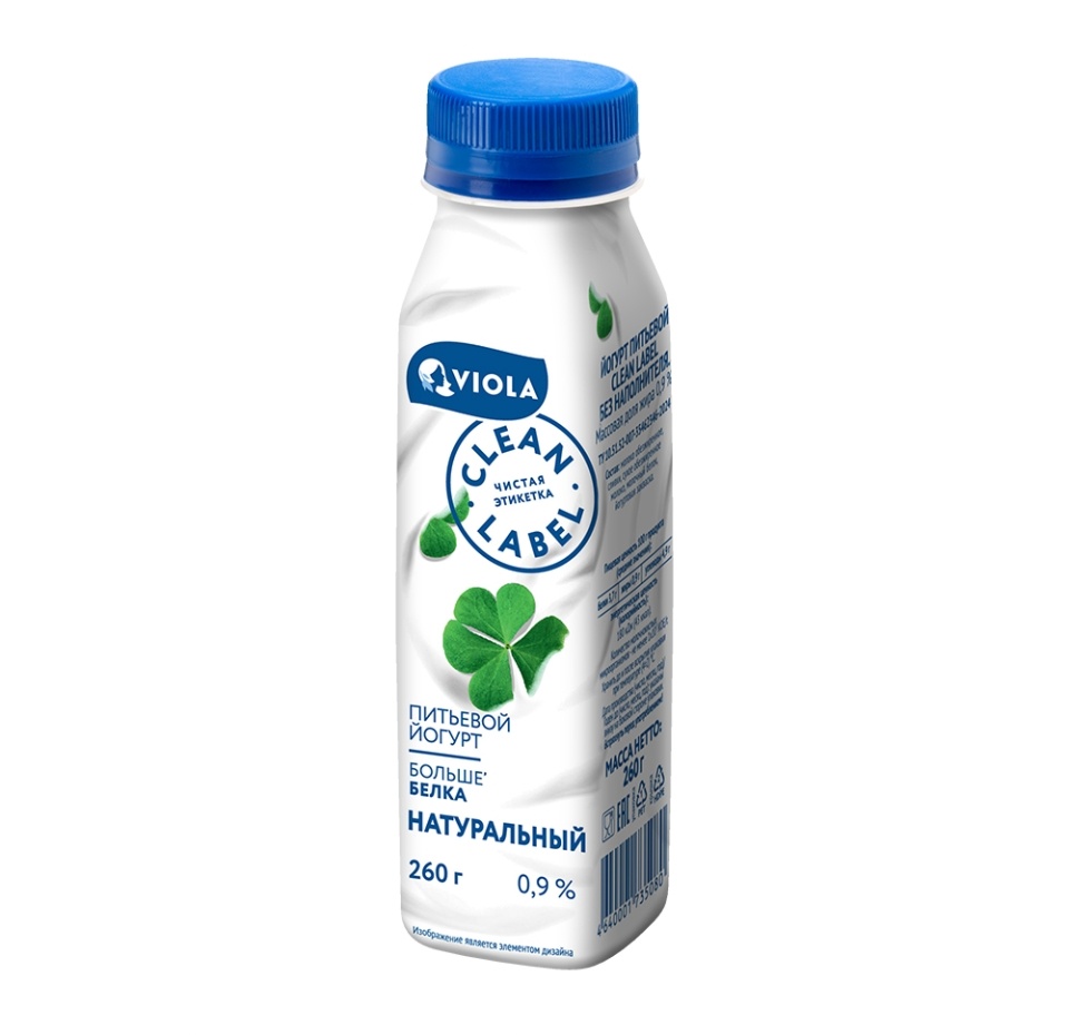 

Йогурт питьевой Viola Clean Label без наполнителя 0.9%, 260г