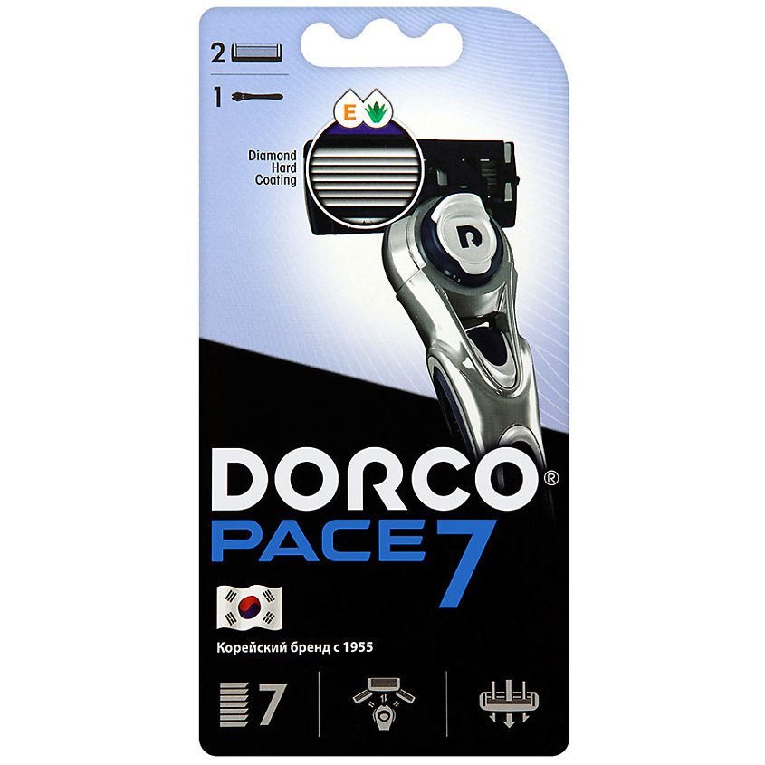 

Станок для бритья Dorco Pace 7, 7 лезвии, 2 сменные кассеты