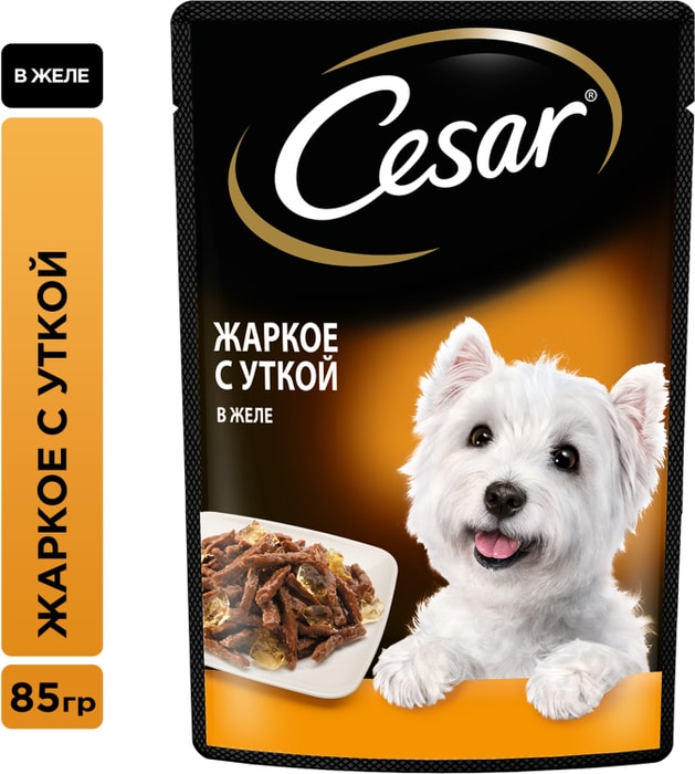 

Влажный корм Cesar для взрослых собак жаркое с уткой в желе 85 г