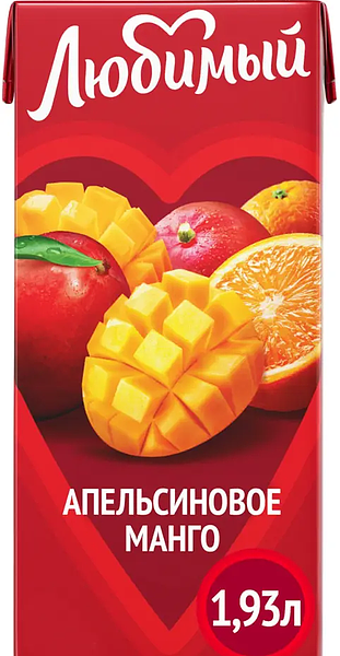 Напиток Любимый Апельсиновое Манго с мякотью 1.93 л