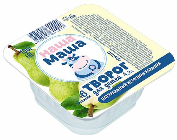 Творог Наша Маша для детского Питания Груша 4,2% без змж