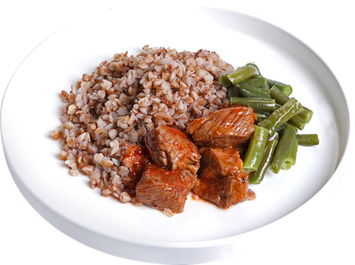 

Гуляш из говядины с гречневой кашей 220 г