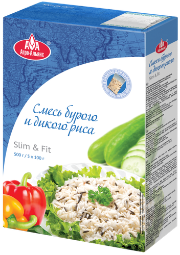 

Смесь риса АГРО-АЛЬЯНС Экстра Бурый и Дикий 1-й сорт, в пакетиках, 5х100г