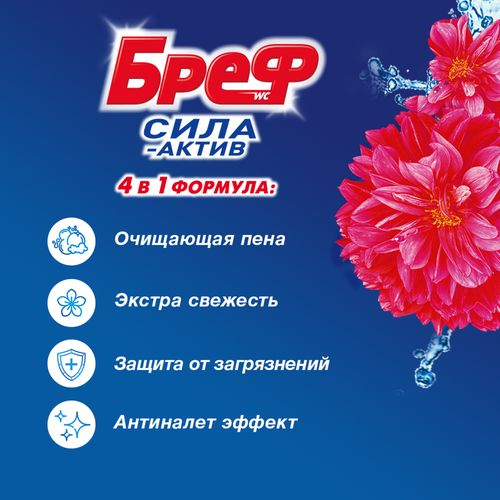

Блок для унитаза Bref/Бреф Сила-Актив Цветочная свежесть 2 x 50 г