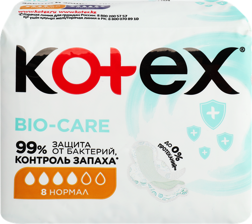 

Прокладки Kotex Bio-Care Нормал 8 шт.