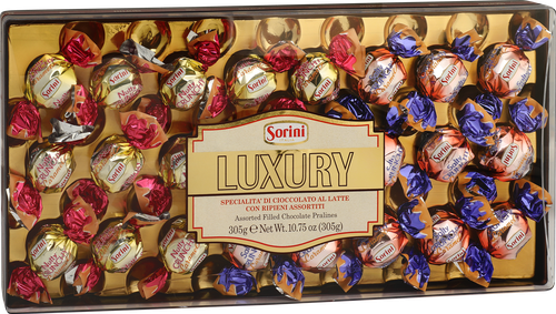 

Конфеты Sorini Luxury пралине из молочного шоколада с хрустящими кусочками карамели 305 г
