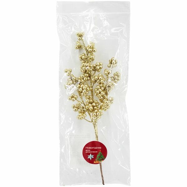 Ветка новогодняя декоративная Маркет, в ассортименте