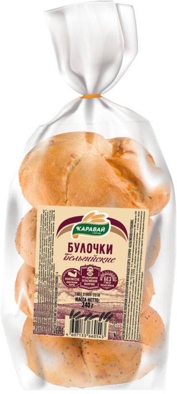 

Булочки сдобные Каравай Бельгийские 4 шт. х 60 г