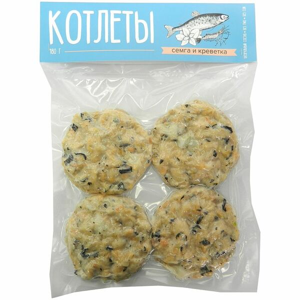 Котлеты ИП Мельникова О.А. Сёмга с креветкой замороженные 480 г