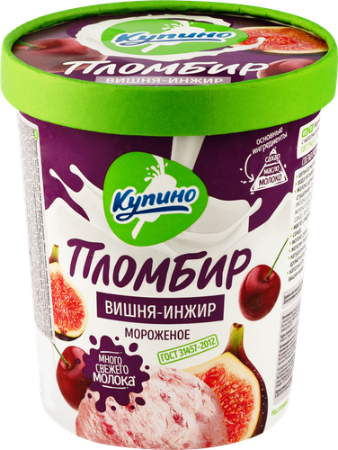

Пломбир Купино Вишня-Инжир 12% 400 г
