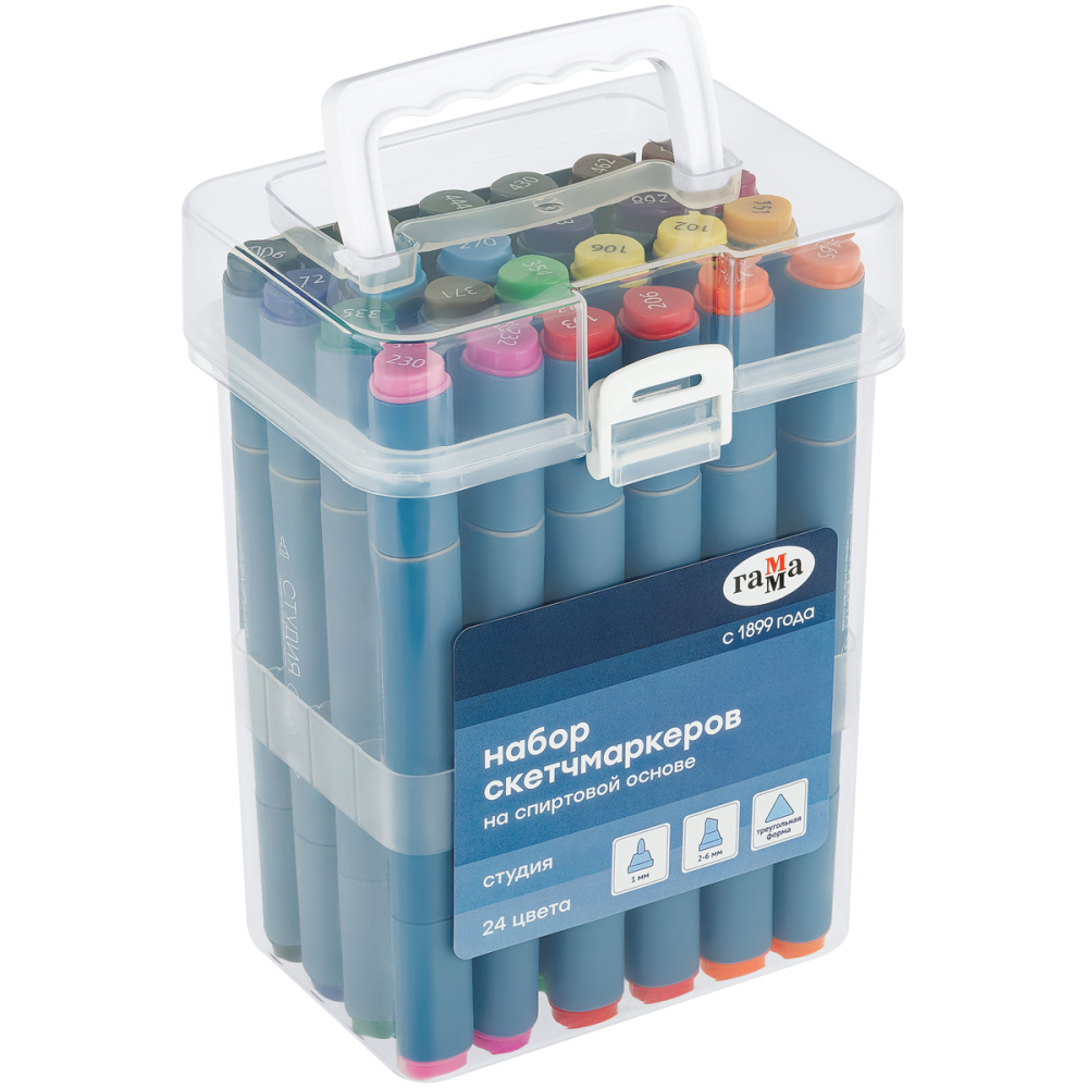 

Набор двусторонних маркеров Гамма Студия для скейтчинга, 24 цвета