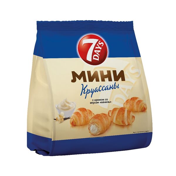 Мини круассаны 7 DAYS с кремом со вкусом ваниль 265г