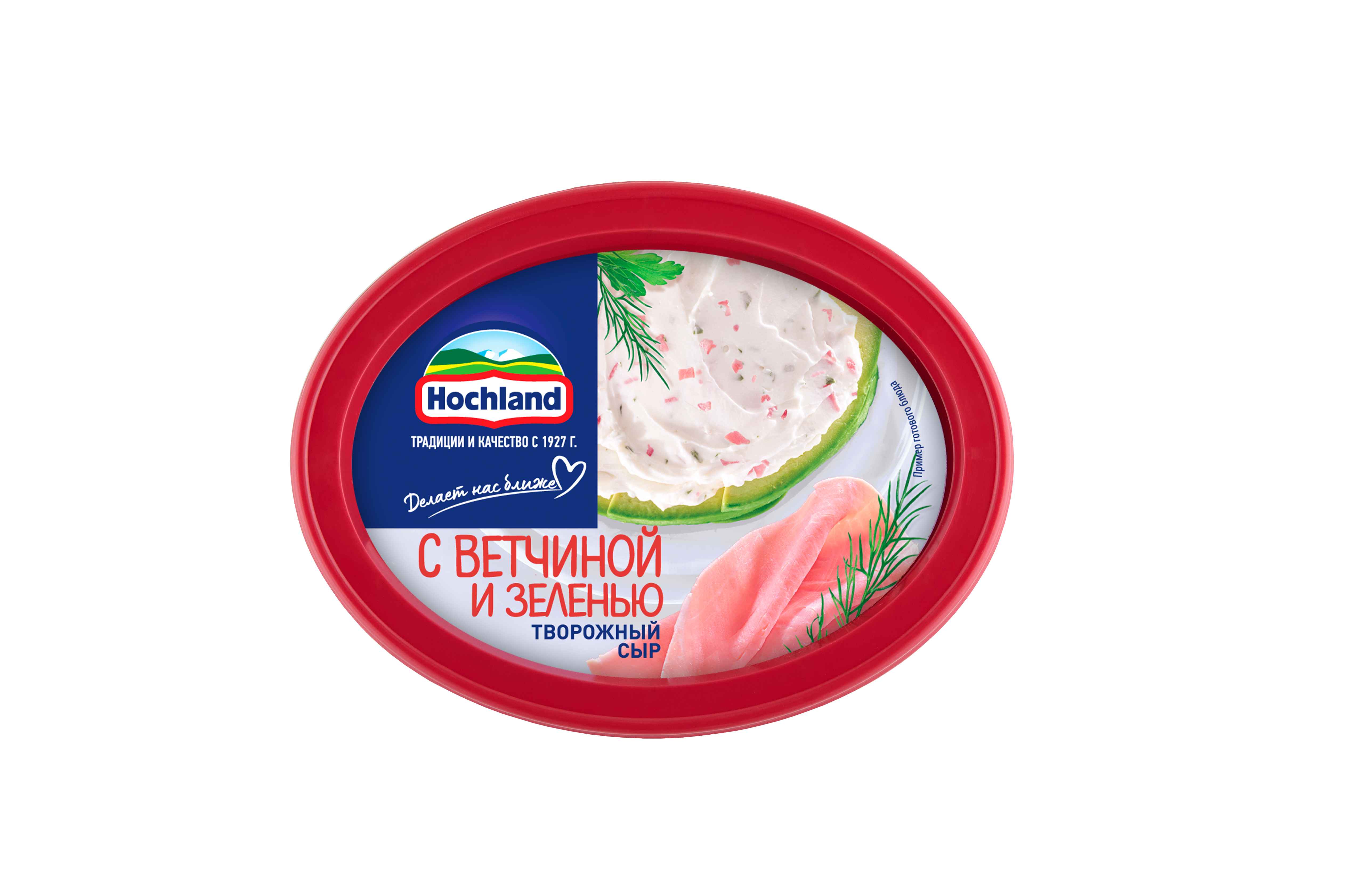 

Сыр творожный Hochland с ветчиной и зеленью, 60%, 140 г
