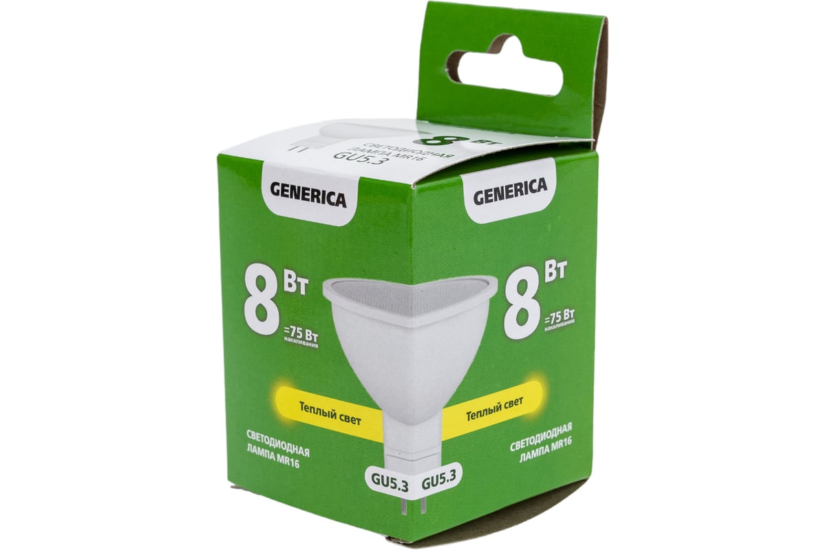 

Светодиодная лампа Generica MR16 софит 8Вт, 230В, 3000К, цоколь GU5.3 (Арт. LL-MR16-08-230-30-GU5-G)