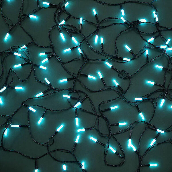 Сноу бум гирлянда эл. вьюн 9м, 100led, аква, 8 реж., пвх черный, 220в