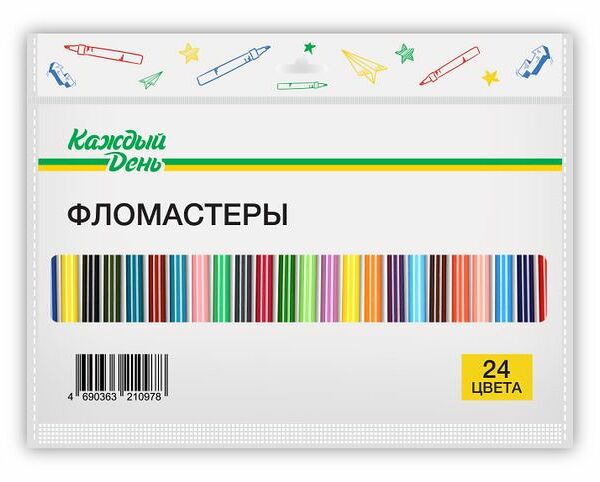 Фломастеры Каждый день, 24 цвета