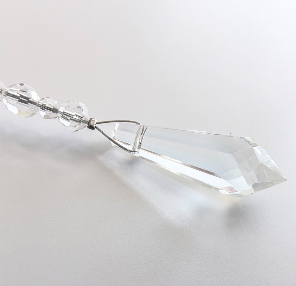 

Игрушка для ёлки Kingmade Колибри прозрачная с подвеской из камней, 25 см, 1 шт.