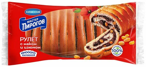 Рулет Коломенский Бкк с маком и изюмом 250г