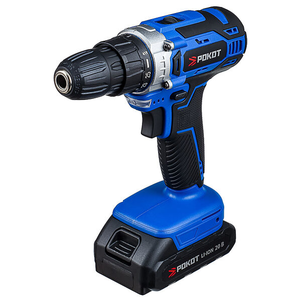 Рокот дрель-шуруповерт аккум., дша-20, 20в, 2,0 а*ч, 0-400/0-1500 об.мин, 40 н*м