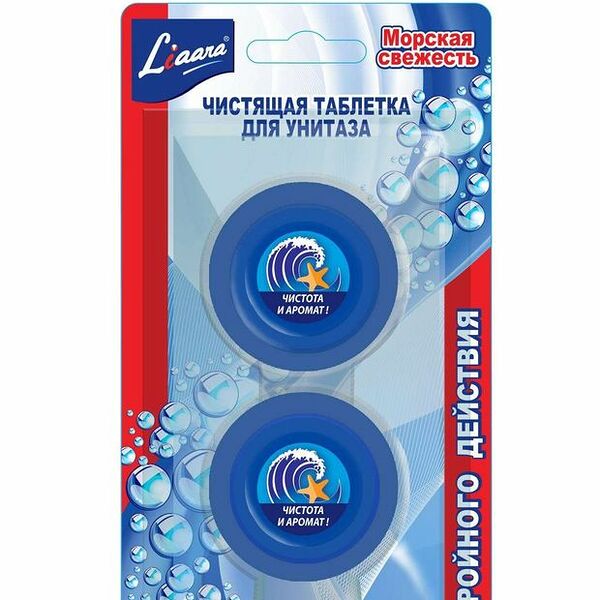 Чистящие таблетки для унитаза Морская свежесть ТМ Liaara (Лиара), 2 шт