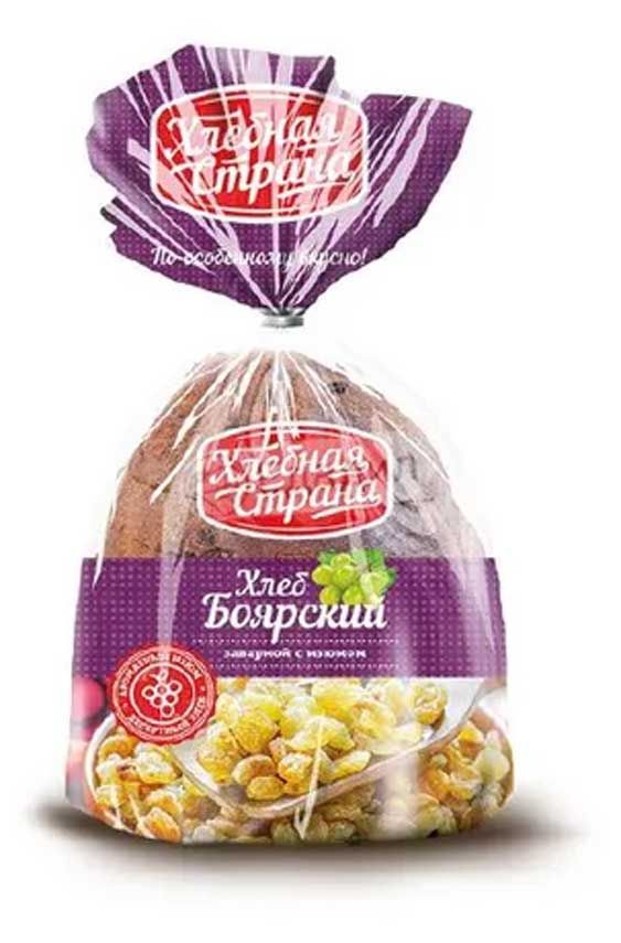 

Хлебная страна хлеб Боярский с изюмом 350 г