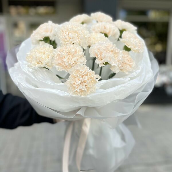 15 нежных диантусов в воздушной упаковке