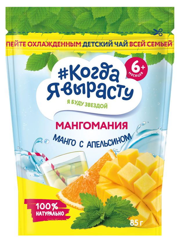 

Чай детский Когда я вырасту Мелисса, апельсин и манго 85 г