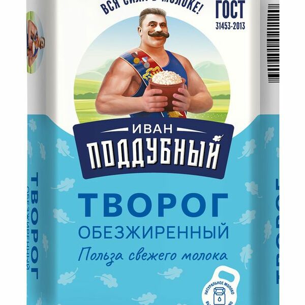 Творог Иван Поддубный обезжиренный 180 г