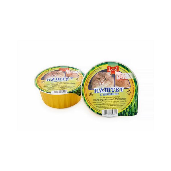 Консервы Паштет с печенью д/взрослых кошек вес 125 г. паштетная мясная