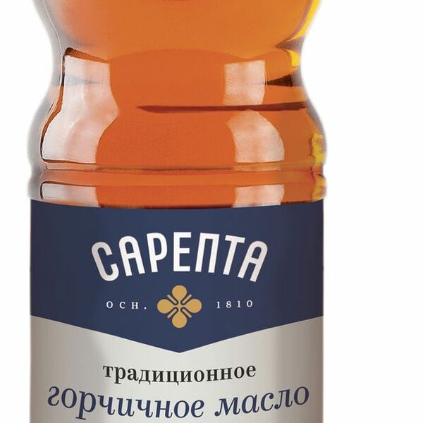 Масло горчичное Сарепта нерафинированное коричневое фасованное бутылка, 1 л