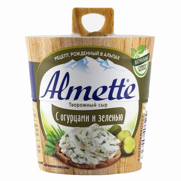 Сыр творожный Almette с огурцами и зеленью, 150 г